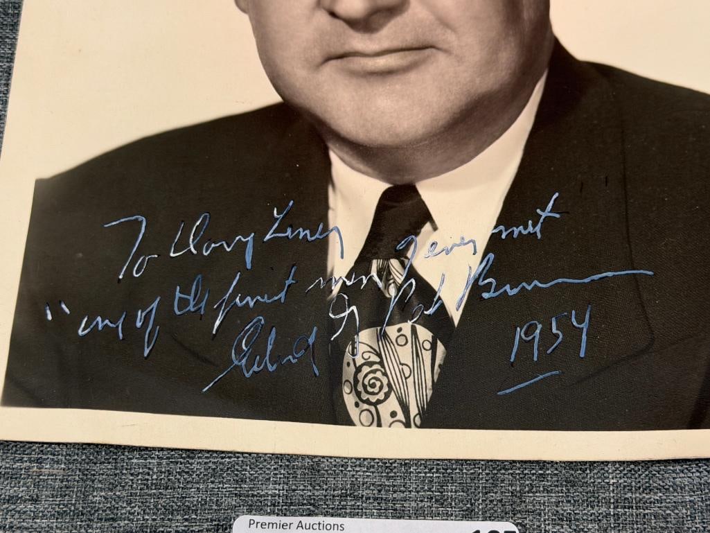 EDMUND GERALD "PAT" BROWN FORMER AMERICAN ATTORNEY AND POLITICIAN AUTOGRAPHED PHOTO - 4
