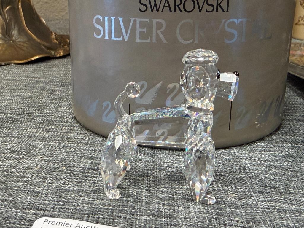 SWAROVSKI CRYSTAL STANDING POODLE FIGURINE NO. 167571 PETS CORNER COLLECTION RETIRED IN 1997 - 2