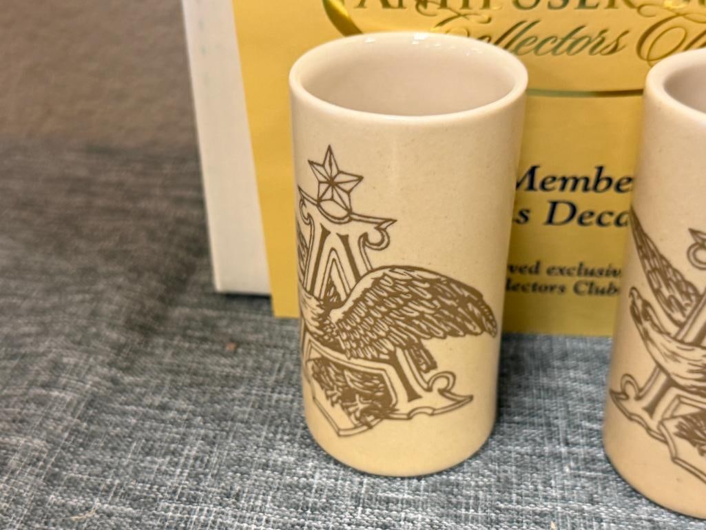 ANHEUSER-BUSCH / BUDWEISER 2006 MEMEBERS ONLY COLLECTOR'S CLUB DECANTER SET - 6