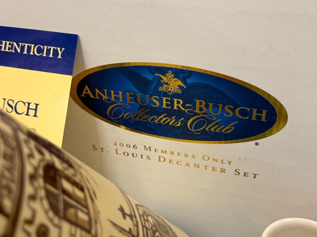 ANHEUSER-BUSCH / BUDWEISER 2006 MEMEBERS ONLY COLLECTOR'S CLUB DECANTER SET - 8