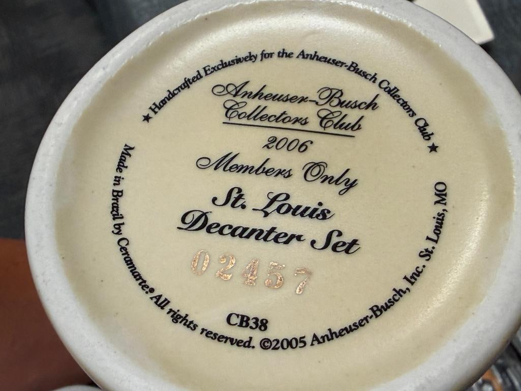 ANHEUSER-BUSCH / BUDWEISER 2006 MEMEBERS ONLY COLLECTOR'S CLUB DECANTER SET - 9