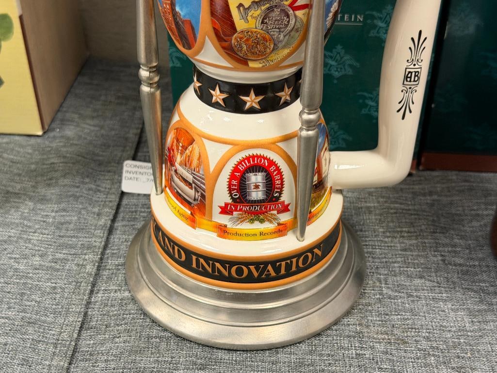 2000 AND 2001 ANHEAUSER-BUSCH / BUDWEISER COLLECTORS CLUB MEMEBERS ONLY BEER STEINS - 3