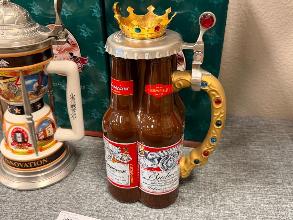 2000 AND 2001 ANHEAUSER-BUSCH / BUDWEISER COLLECTORS CLUB MEMEBERS ONLY BEER STEINS - 4