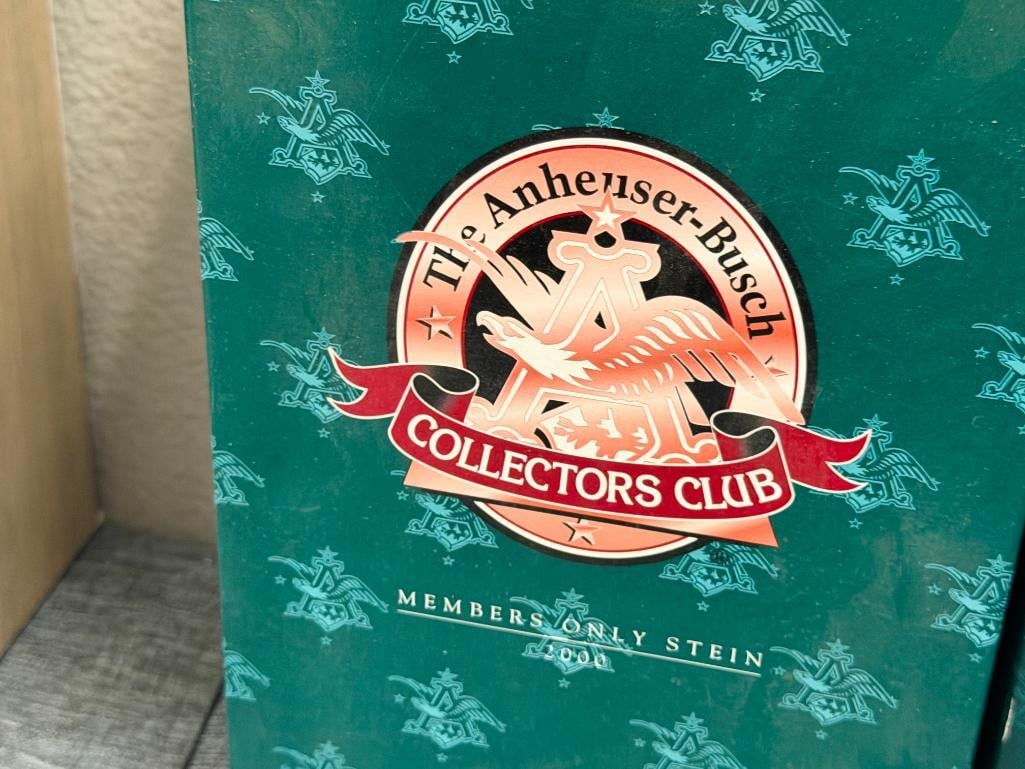 2000 AND 2001 ANHEAUSER-BUSCH / BUDWEISER COLLECTORS CLUB MEMEBERS ONLY BEER STEINS - 9
