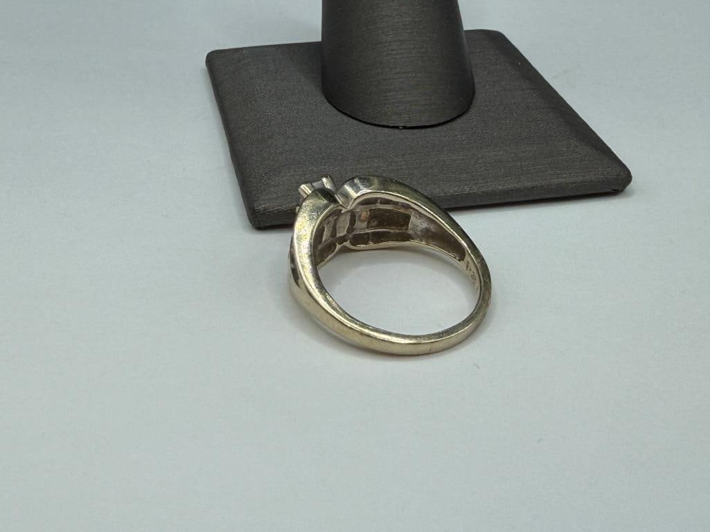 14K YELLOW GOLD DESIGNER HALLMARKED DIAMOND ENGAGEMENT RING - 4