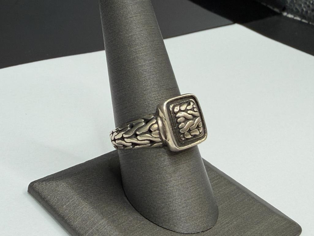 STERLING SILVER CELTIC GAELIC RING FEATURING UNIQUE DESIGN - 2