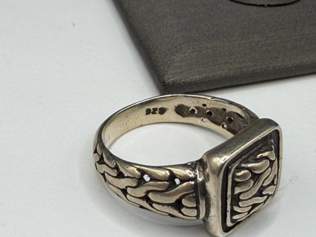 STERLING SILVER CELTIC GAELIC RING FEATURING UNIQUE DESIGN - 5