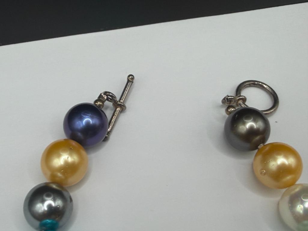 PEARL JEWELRY INCLUDING DYED MULTI-COLOR FAUX PEARL BRACELETS, FRESHWATER PEARL BRACELET, ETC. - 4