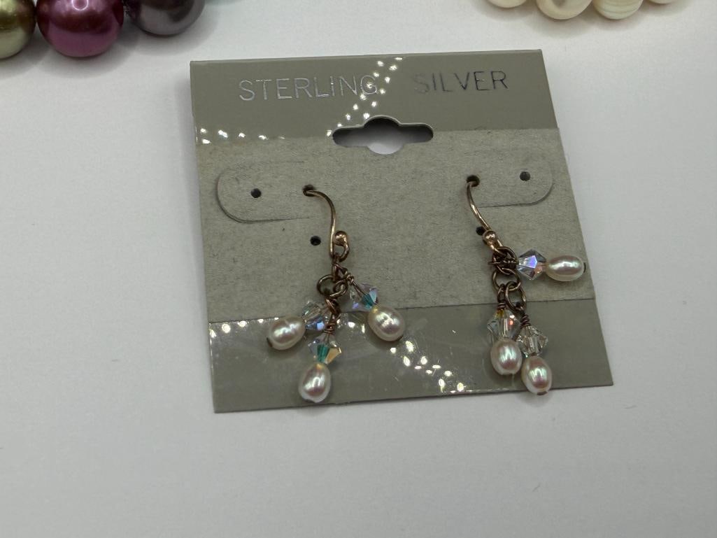 PEARL JEWELRY INCLUDING DYED MULTI-COLOR FAUX PEARL BRACELETS, FRESHWATER PEARL BRACELET, ETC. - 5
