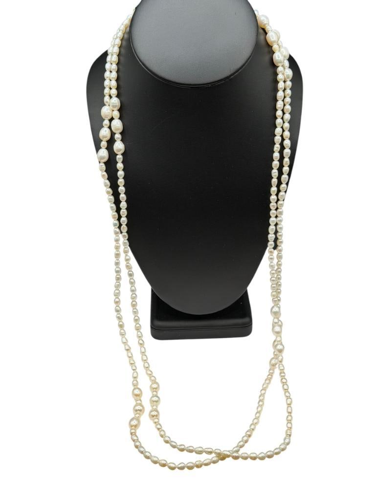 GSJ DESIGNER FRESHWATER PEARL OPERA LENGTH NECKLACE FEATURING MULTI-SIZED PEARLS (1 of 4)