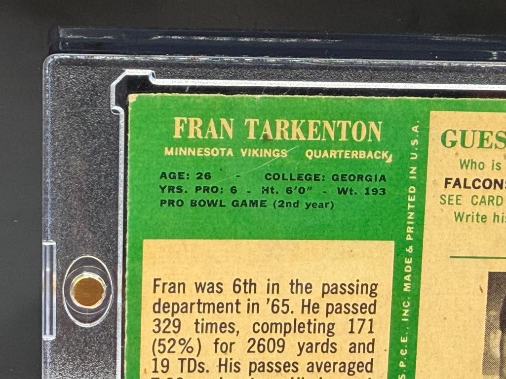 1966 PHILADELPHIA #114 FRAN TARKENTON FOOTBALL CARD - 8