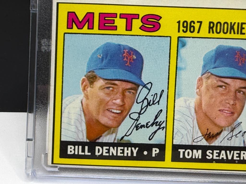 1968 TOPPS #581 1967 MET'S ROOKIE STARS TOM SEAVER AND BILL DENEHY BASEBALL CARD - 2