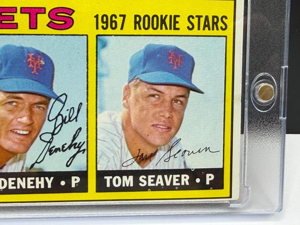 1968 TOPPS #581 1967 MET'S ROOKIE STARS TOM SEAVER AND BILL DENEHY BASEBALL CARD - 3