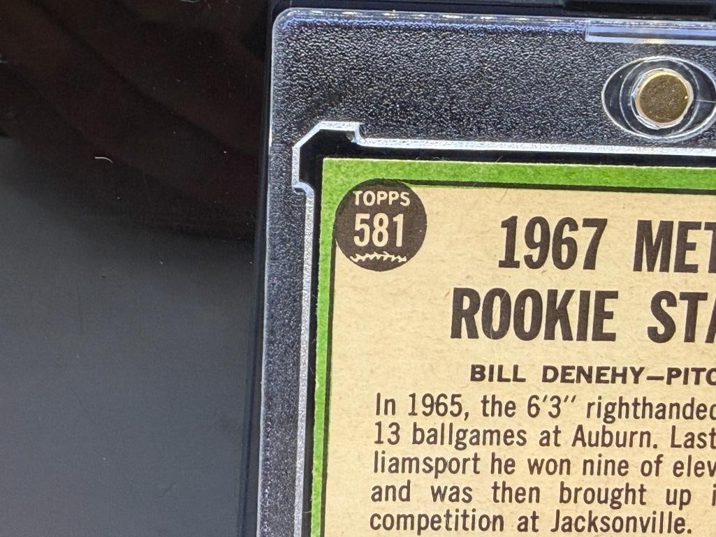 1968 TOPPS #581 1967 MET'S ROOKIE STARS TOM SEAVER AND BILL DENEHY BASEBALL CARD - 9