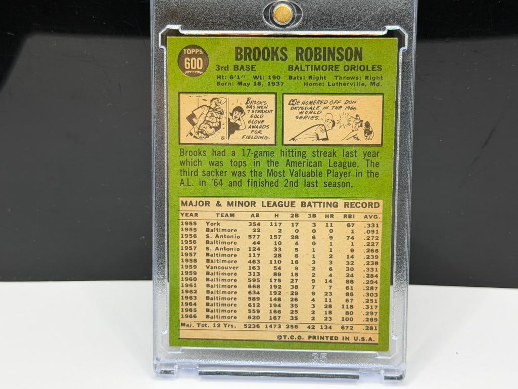 1967 TOPPS #600 BROOKS ROBINSON BASEBALL CARD - 8