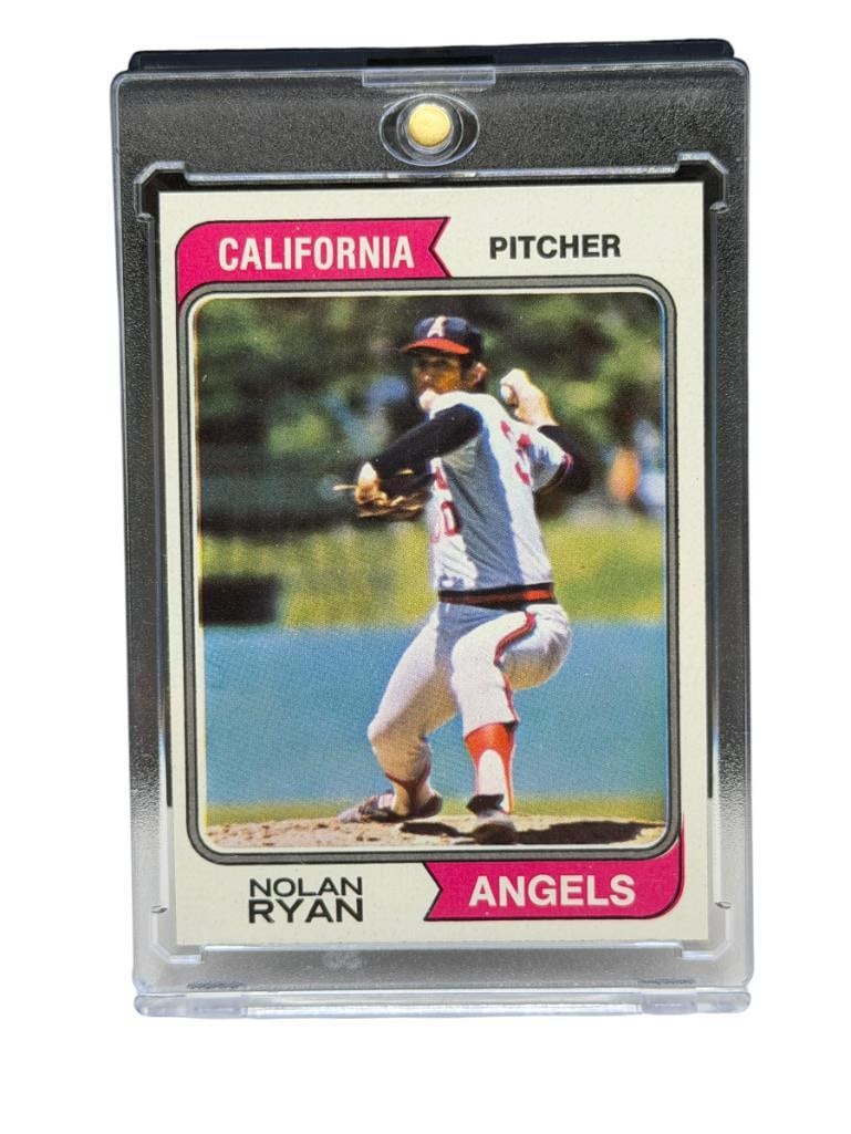 1974 TOPPS #20 NOLAN RYAN BASEBALL CARD: LYNN NOLAN RYAN, CALIFORNIA ANGELS, HALL OF FAMER, RARE CARD, SEE PHOTOS FOR CONDITION, FROM THE ESTATE OF A LOCAL RENO, NV DOCTOR AT RENOWN WHO RAN BIG LEAGUE SPORTS MEDICINE BASEBALL CAMP FOR N