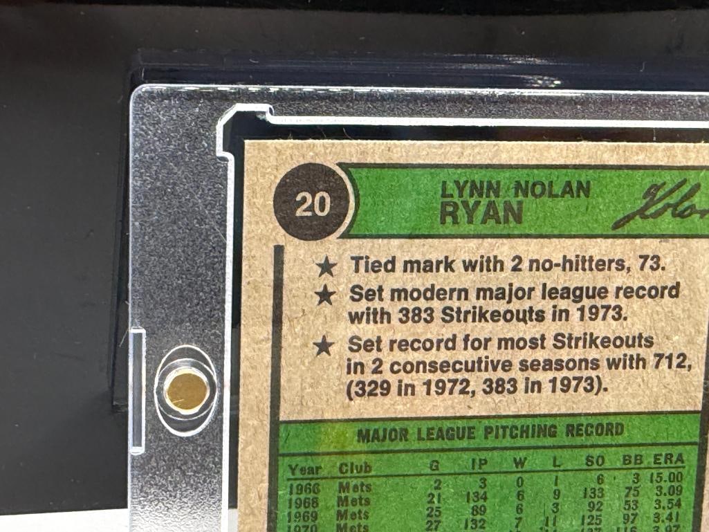 1974 TOPPS #20 NOLAN RYAN BASEBALL CARD - 9