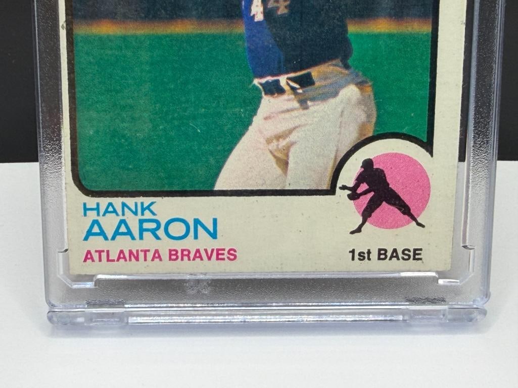1973 TOPPS #100 HANK AARON BASEBALL CARD - 3