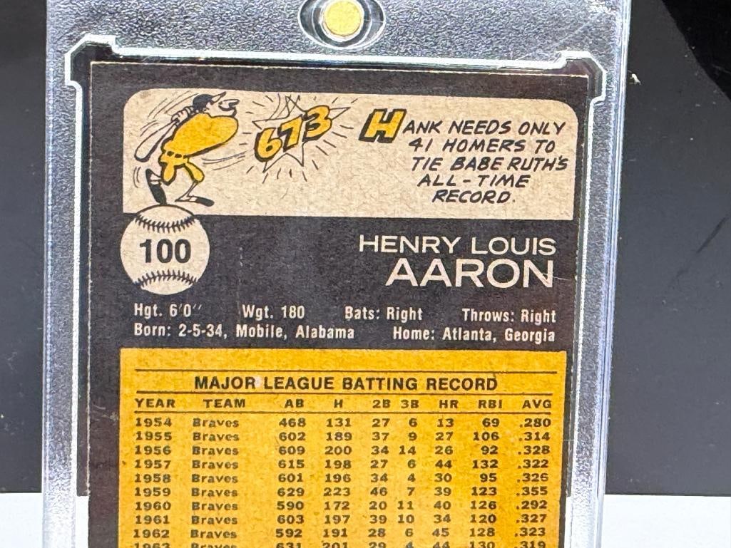 1973 TOPPS #100 HANK AARON BASEBALL CARD - 9