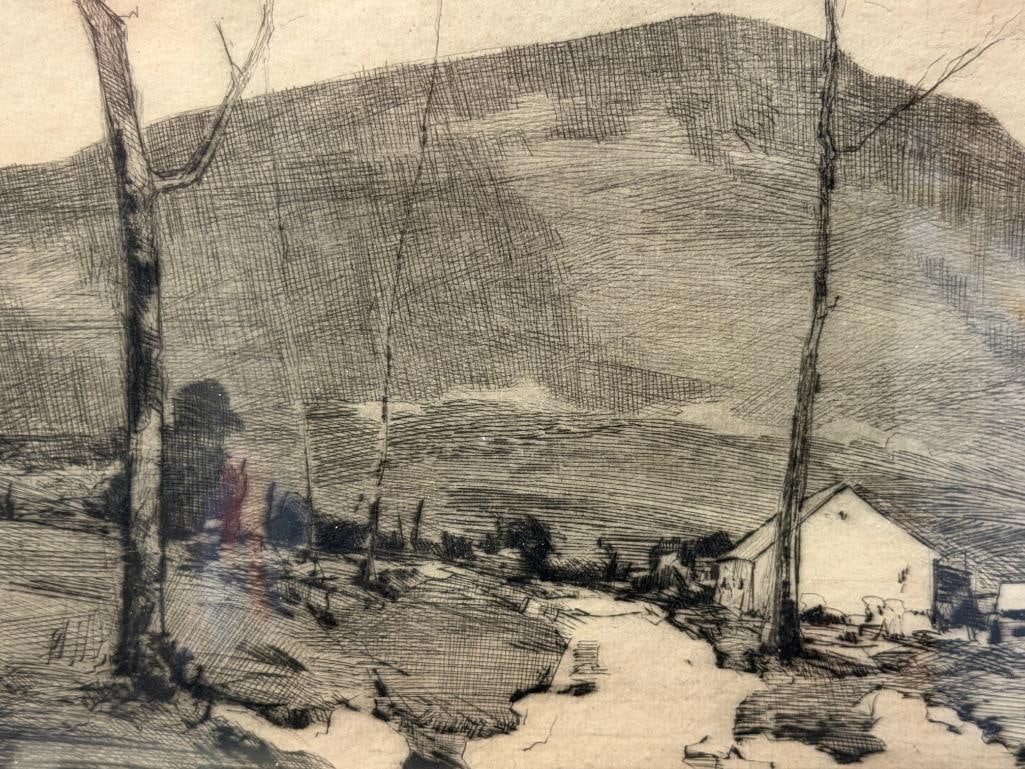 CHAUNCEY F. RYDER AMERICAN LANDSCAPE PAINTER SIGNED ETCHING - 3