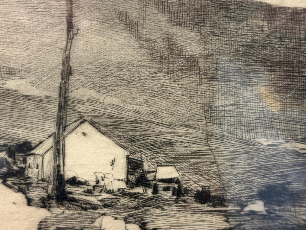 CHAUNCEY F. RYDER AMERICAN LANDSCAPE PAINTER SIGNED ETCHING - 4