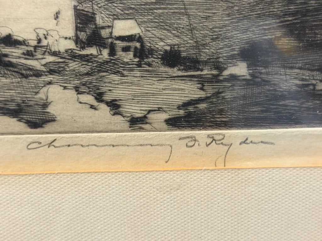 CHAUNCEY F. RYDER AMERICAN LANDSCAPE PAINTER SIGNED ETCHING - 5