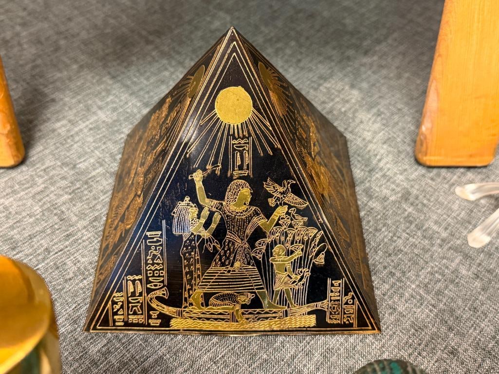 DECORATIVE EGYPTIAN DECOR BUSTS AND PYRAMID - 2