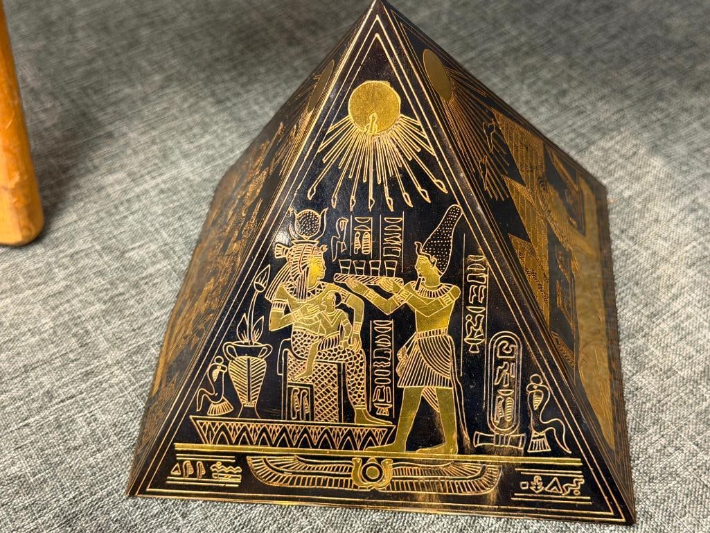 DECORATIVE EGYPTIAN DECOR BUSTS AND PYRAMID - 6