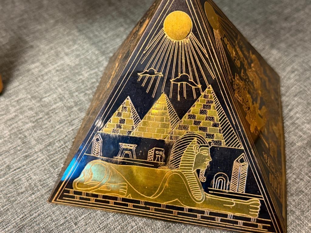 DECORATIVE EGYPTIAN DECOR BUSTS AND PYRAMID - 8
