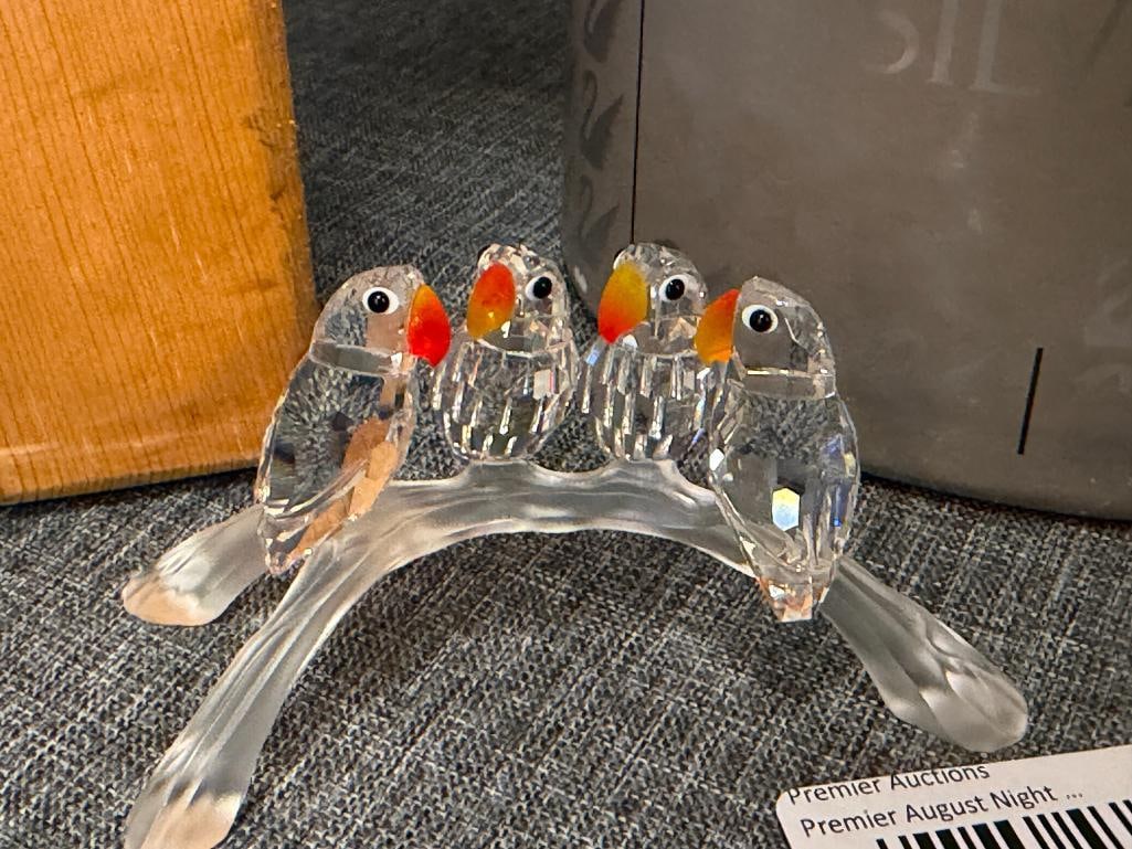 SWAROVSKI CRYSTAL BABY LOVEBIRDS FIGURINE NO. 199123 FIRE OPAL BEAKS FEATURED BEAUTIES COLLECTION - 4