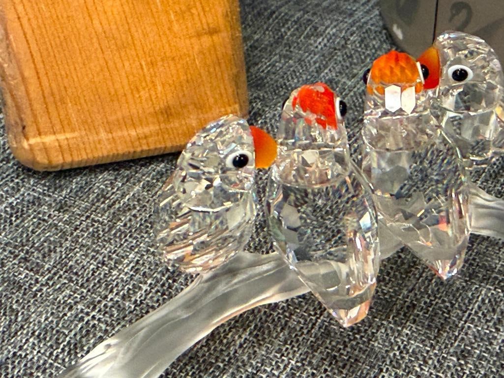 SWAROVSKI CRYSTAL BABY LOVEBIRDS FIGURINE NO. 199123 FIRE OPAL BEAKS FEATURED BEAUTIES COLLECTION - 6