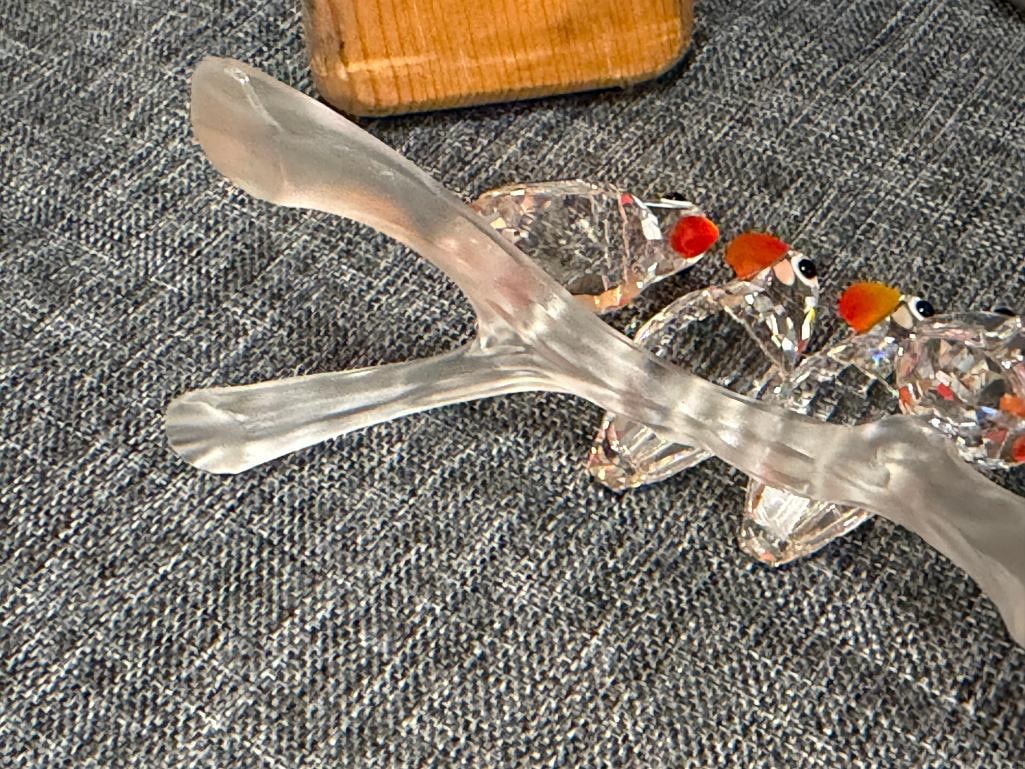 SWAROVSKI CRYSTAL BABY LOVEBIRDS FIGURINE NO. 199123 FIRE OPAL BEAKS FEATURED BEAUTIES COLLECTION - 7