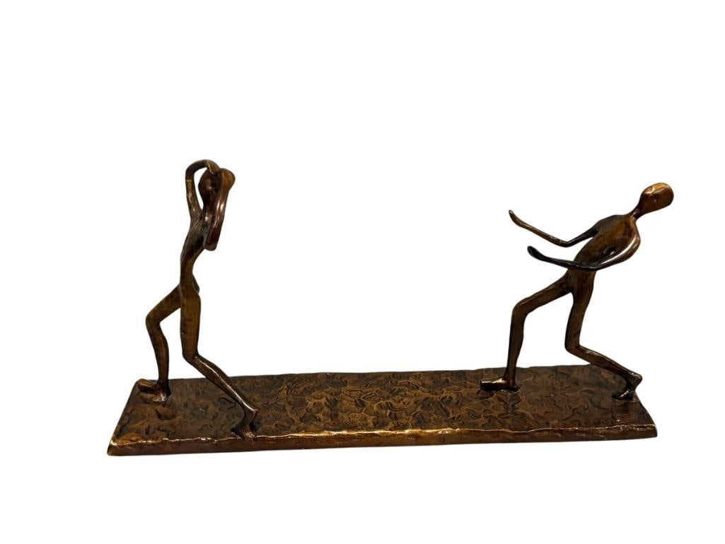 BRUTALIST MOLTEN COPPER TONED METAL DECORATIVE SCULPTURE (1 of 11)