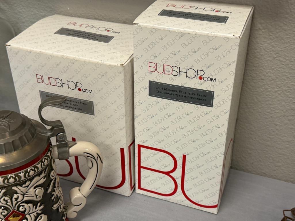 2008 AND 2009 ANHEUSER-BUSCH MEMBER EXCLUSIVE STEINS BREWING ASSOC. AND 75TH ANNIVERSARY STEINS - 14