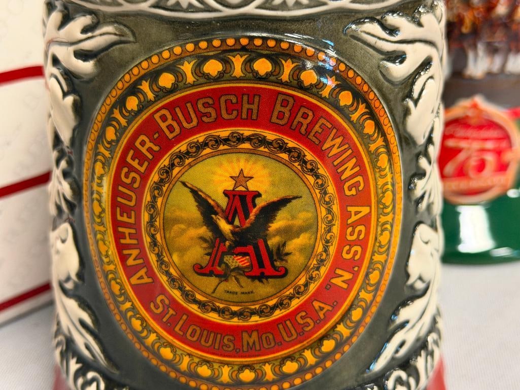 2008 AND 2009 ANHEUSER-BUSCH MEMBER EXCLUSIVE STEINS BREWING ASSOC. AND 75TH ANNIVERSARY STEINS - 3
