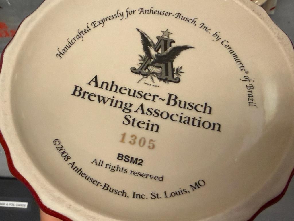 2008 AND 2009 ANHEUSER-BUSCH MEMBER EXCLUSIVE STEINS BREWING ASSOC. AND 75TH ANNIVERSARY STEINS - 6