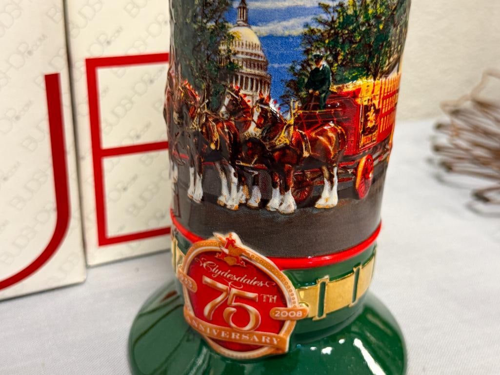 2008 AND 2009 ANHEUSER-BUSCH MEMBER EXCLUSIVE STEINS BREWING ASSOC. AND 75TH ANNIVERSARY STEINS - 9