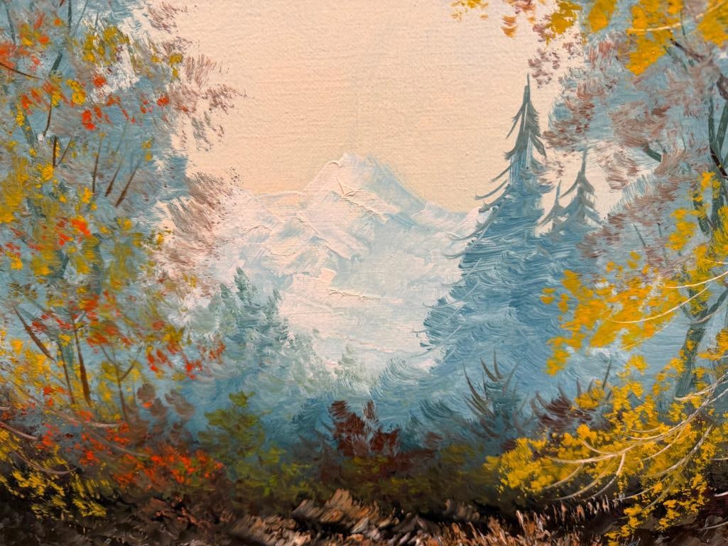 ORIGINAL OIL ON CANVAS PAINTING FOREST LANDSCAPE SIGNED HONO - 6