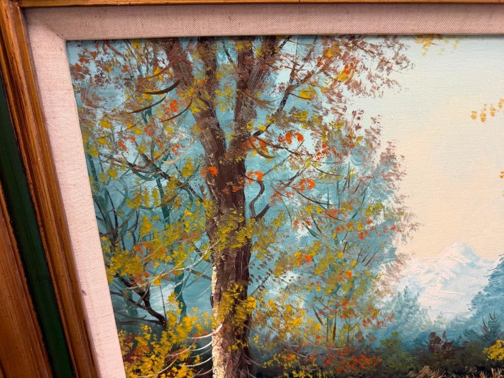 ORIGINAL OIL ON CANVAS PAINTING FOREST LANDSCAPE SIGNED HONO - 8