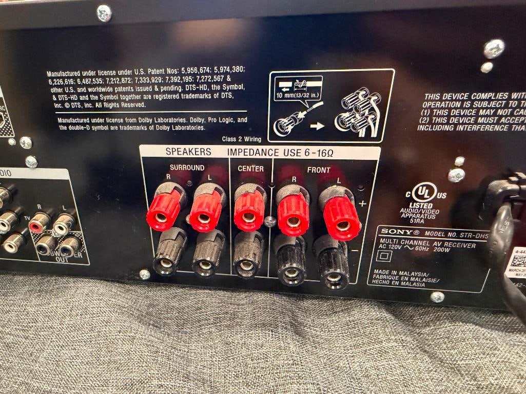 SONY MULTI-CHANNEL AV RECEIVER STR-DH540 WITH REMOTE - 12