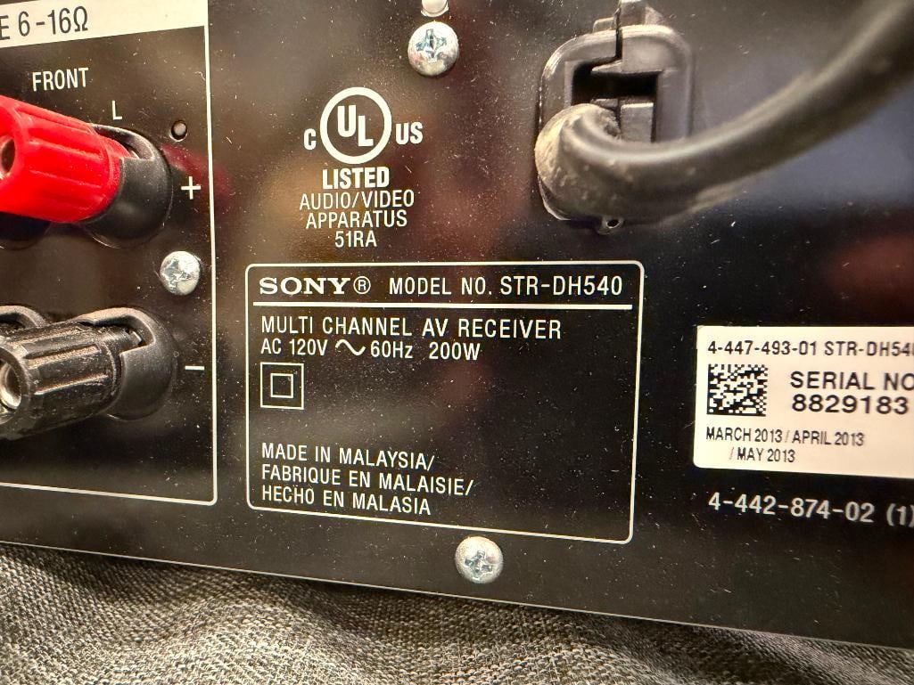SONY MULTI-CHANNEL AV RECEIVER STR-DH540 WITH REMOTE - 9