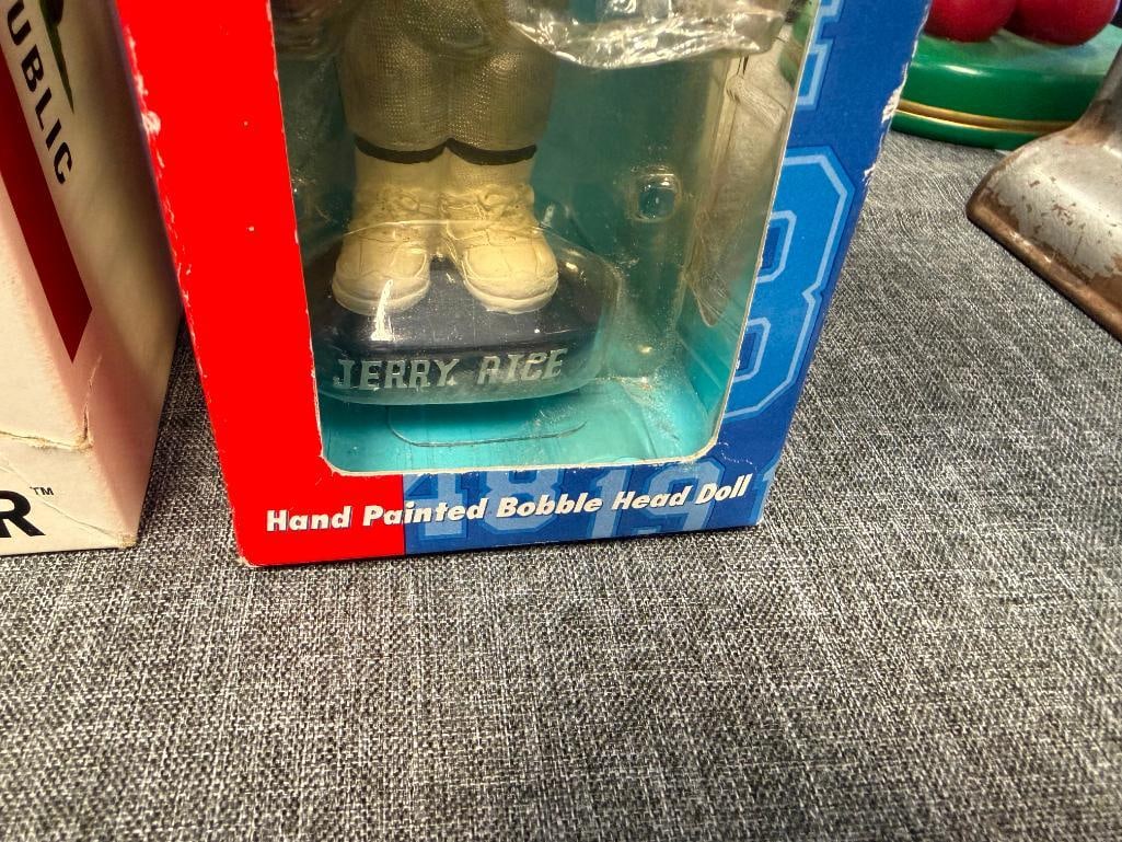 THE GOVENATOR HASTA LA VISTA DAVIS AND JERRY RICE BOBBLE HEAD DOLLS - 10