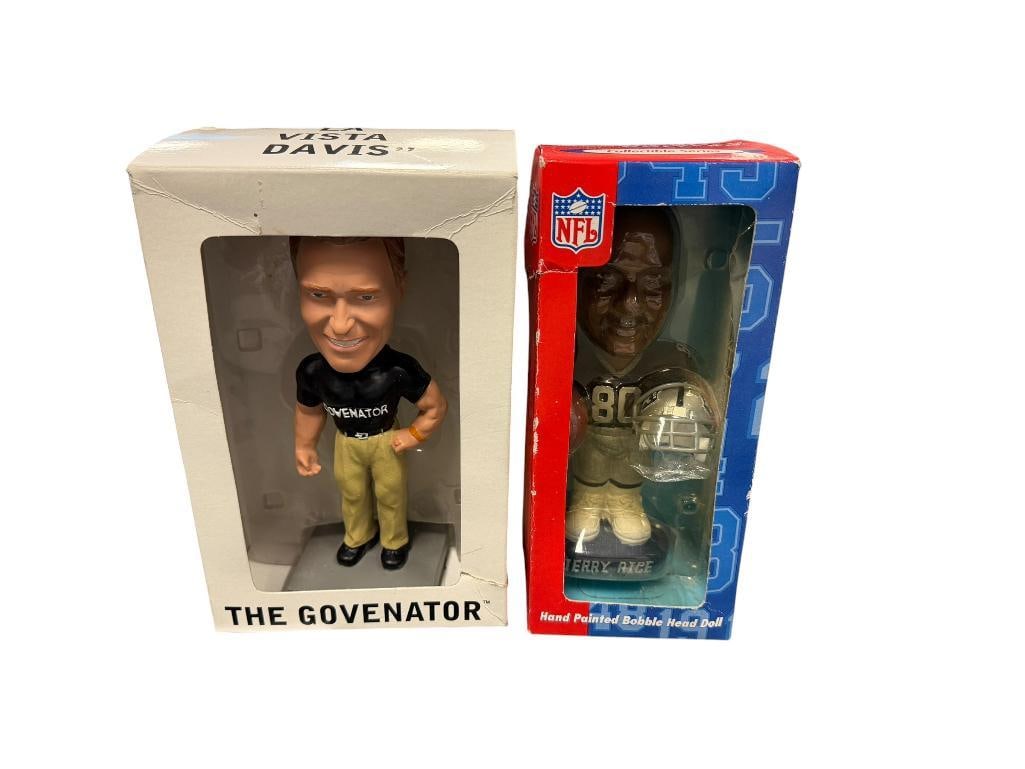 THE GOVENATOR HASTA LA VISTA DAVIS AND JERRY RICE BOBBLE HEAD DOLLS (1 of 12)