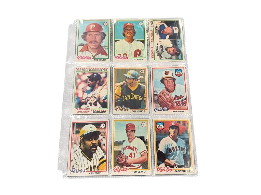 1978 TOPPS HALL OF FAMERS MIKE SCHMIDT, WILLIE MCCOVEY, DAVE WINFIELD, TOM SEAVER, JIM PALMER (1 of 10)