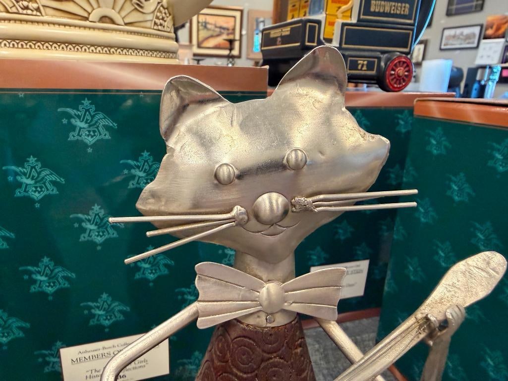 PIER 1 IMPORTS WHIMSICAL CAT MUSICIANS FIGURINES CRAFTED FROM METAL AND WOOD - 10