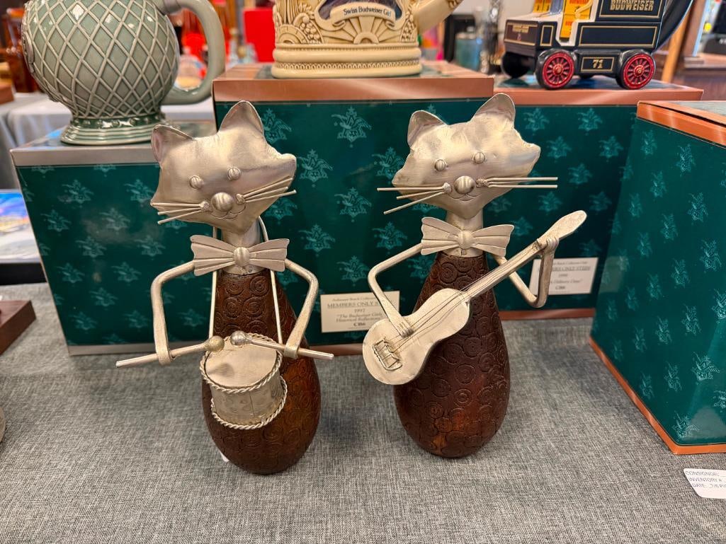 PIER 1 IMPORTS WHIMSICAL CAT MUSICIANS FIGURINES CRAFTED FROM METAL AND WOOD - 8