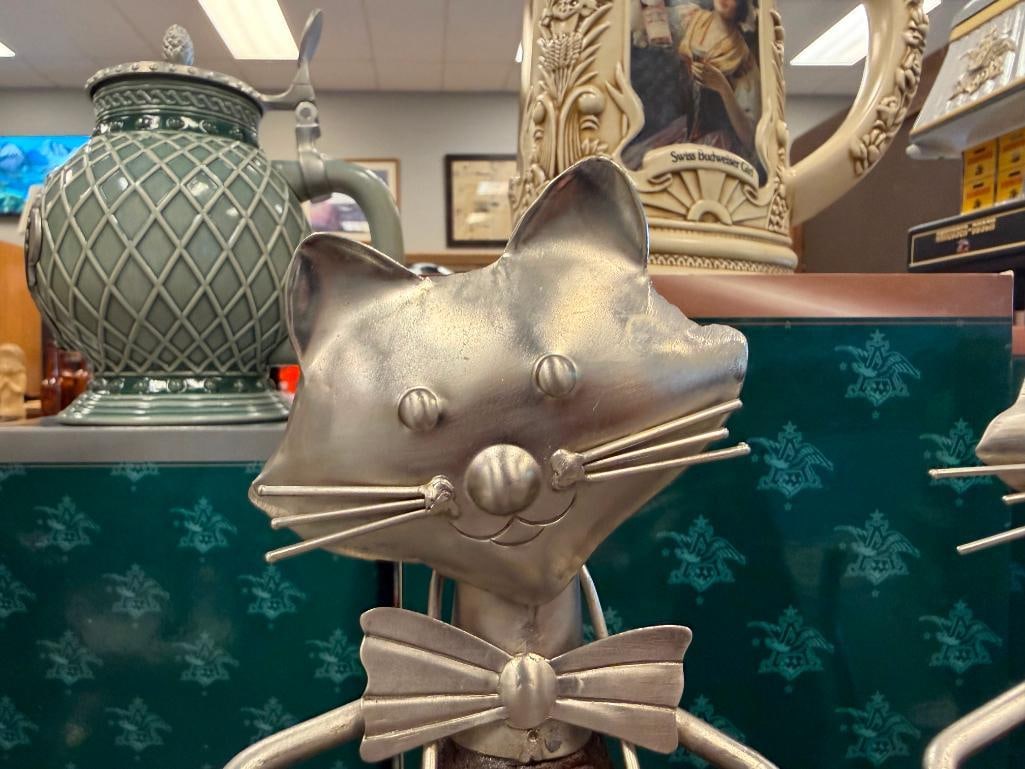 PIER 1 IMPORTS WHIMSICAL CAT MUSICIANS FIGURINES CRAFTED FROM METAL AND WOOD - 9