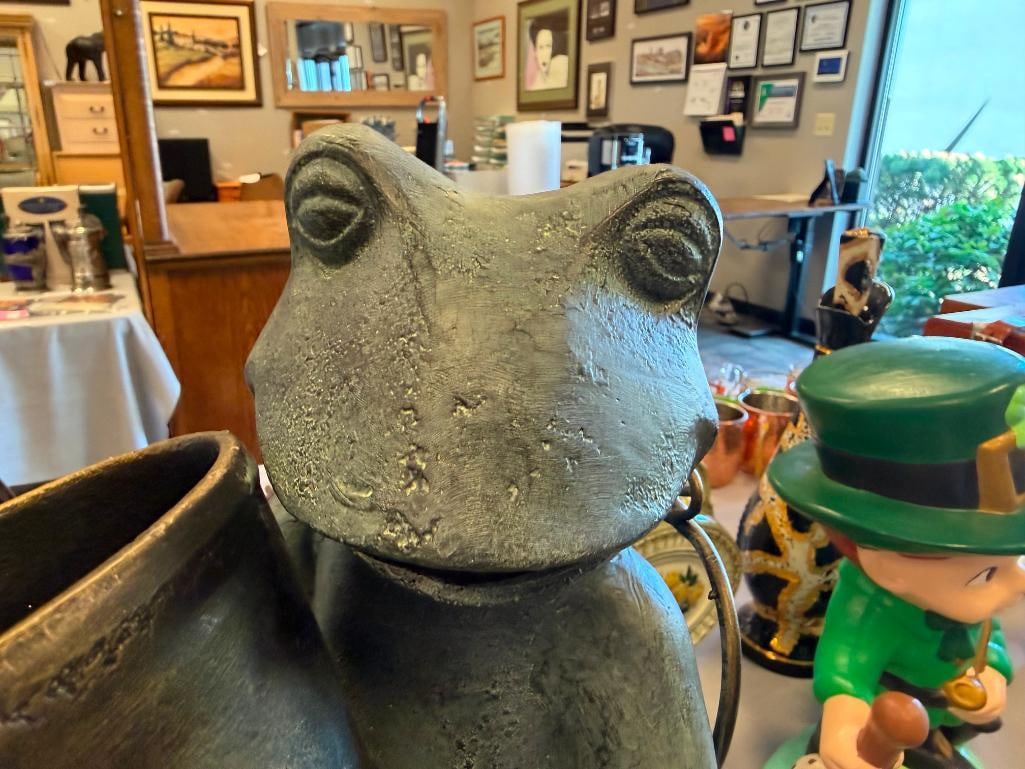 SPI HOME CAST ALUMINUM GREEN THUMB FROG INDOOR / OUTDOOR FIGURE - 3