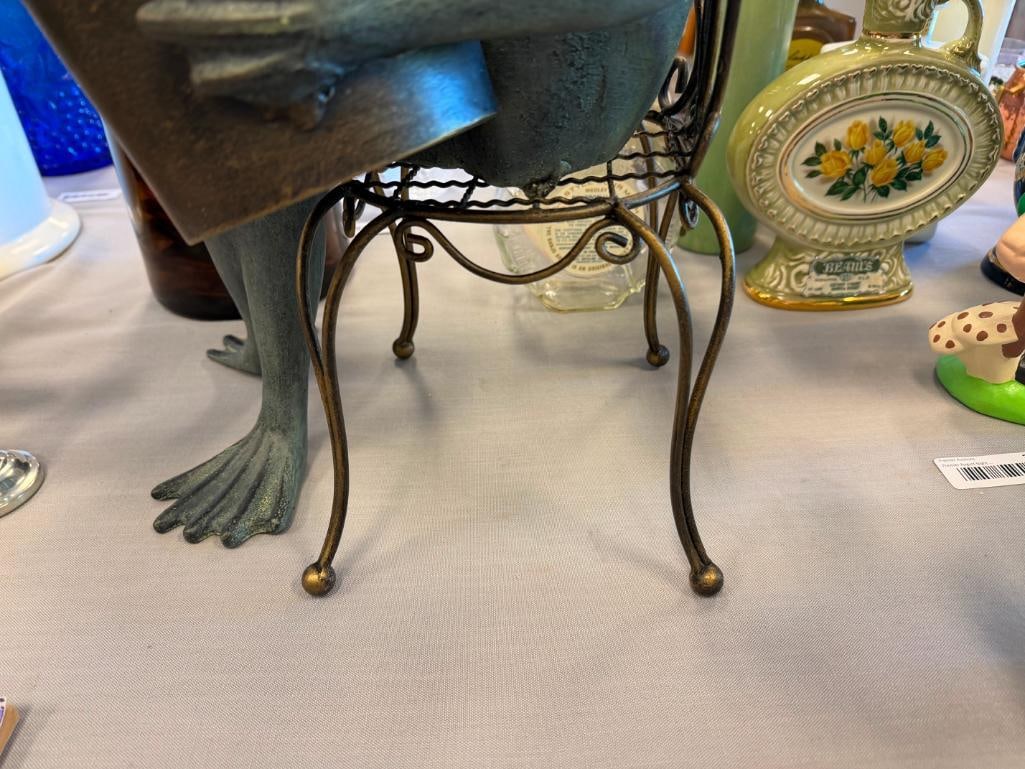 SPI HOME CAST ALUMINUM GREEN THUMB FROG INDOOR / OUTDOOR FIGURE - 5