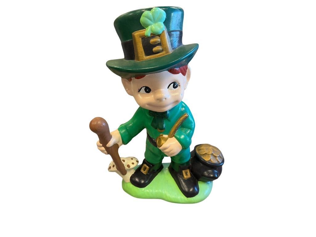 PAINTED CERAMIC LEPRECHAUN FIGURINE (1 of 10)